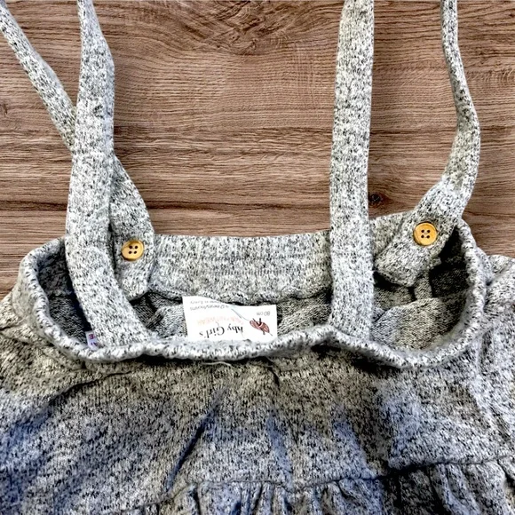 Zara Knitwear Baby Girl Strap Ruffled Skirt 9-12M Grey Marled EUC - Picture 3 of 7